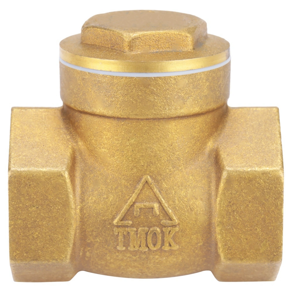 Golden Brass One Way Female Thread Swing Check Valve Brass Check Valve Parts (DN25)