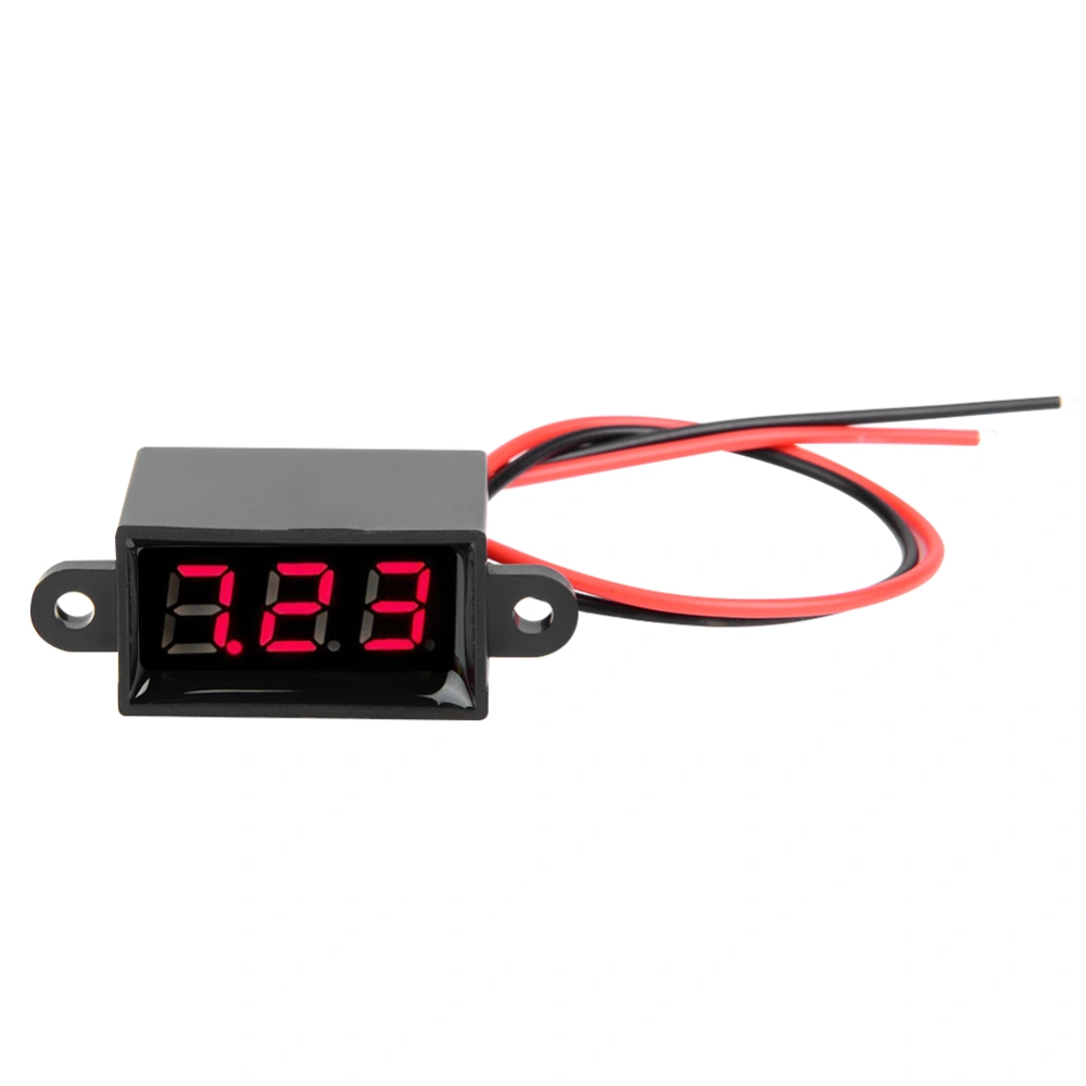 Digital Voltmeter 0.28inch Two Wire DC 3.0-30V LED Display Voltage Meter Waterproof (Red)