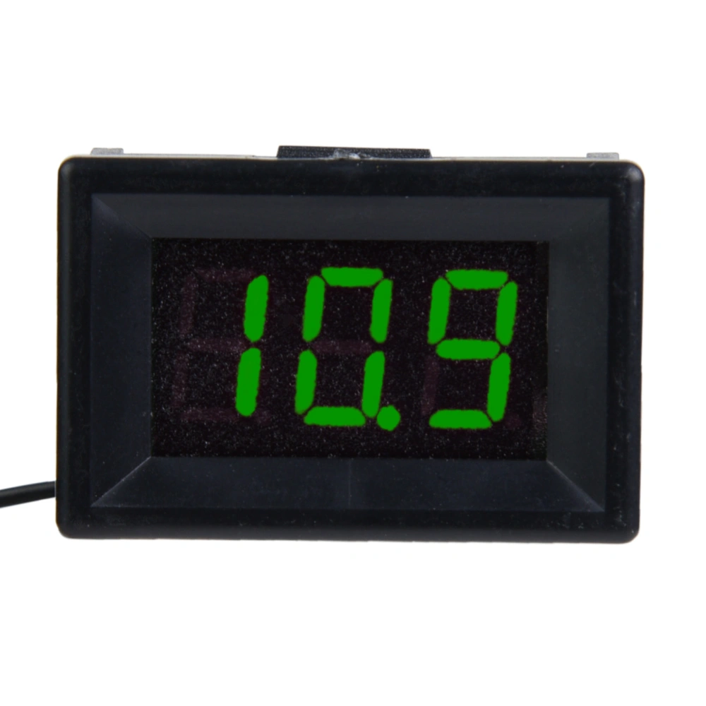 Digital Voltmeter 0.36inch Two Wire DC 2.4-30V LED Display Voltage Meter Waterproof (Green)