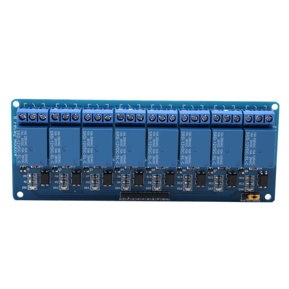 8 Channel Low Level Trigger Relay Module With Optocoupler 12V