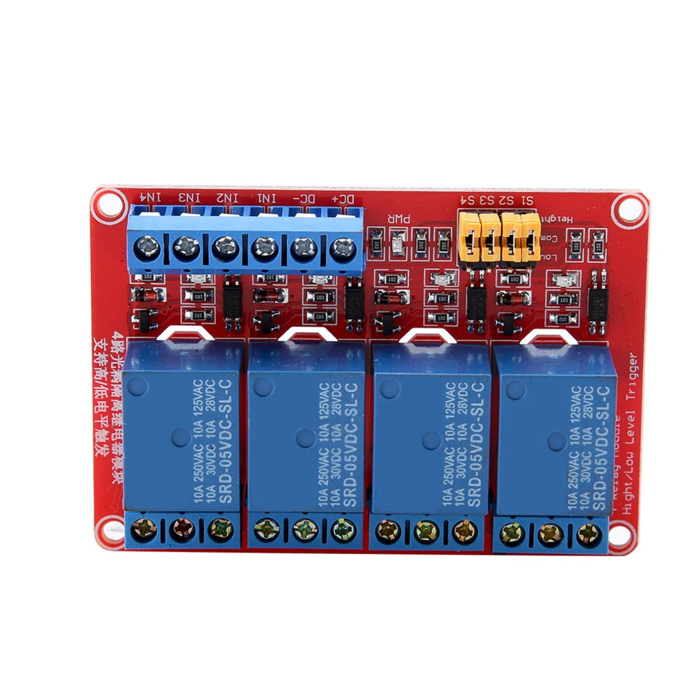 4 Channel Optocoupler Relay Module Board High &amp; Low Trigger 5V/12V/24V(5V)