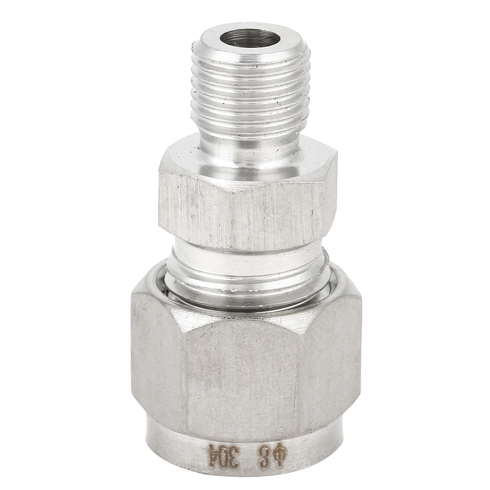 1pcs Metric Threads Stainless Steel Compression Fitting Straight Ferrule Joint for Air(M10*1-8）