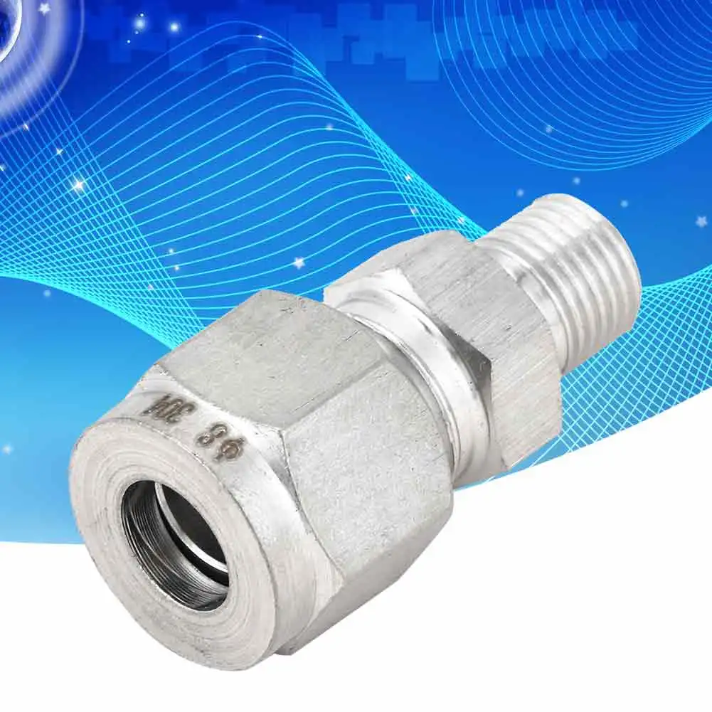 1pcs Metric Threads Stainless Steel Compression Fitting Straight Ferrule Joint for Air(M10*1-8）