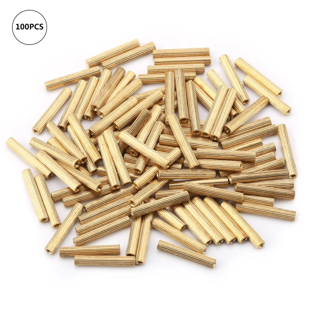 100pcs M2 Brass Female Female Spacer PCB Standoff Fastener Accessory (M2*18)