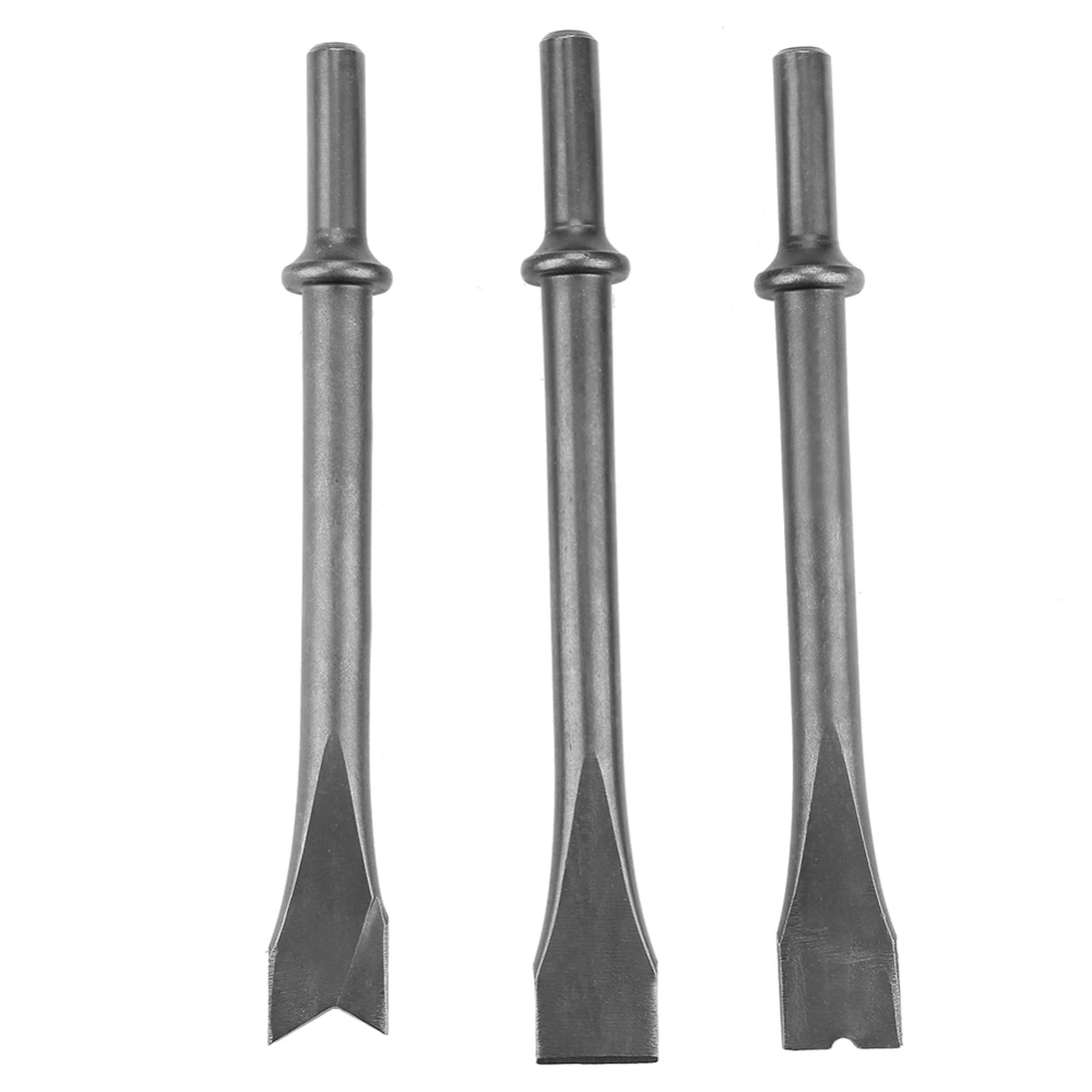 3pcs Air Hammer Chisel Set Extra Long Round Shank Pneumatic Hammer Bit Set