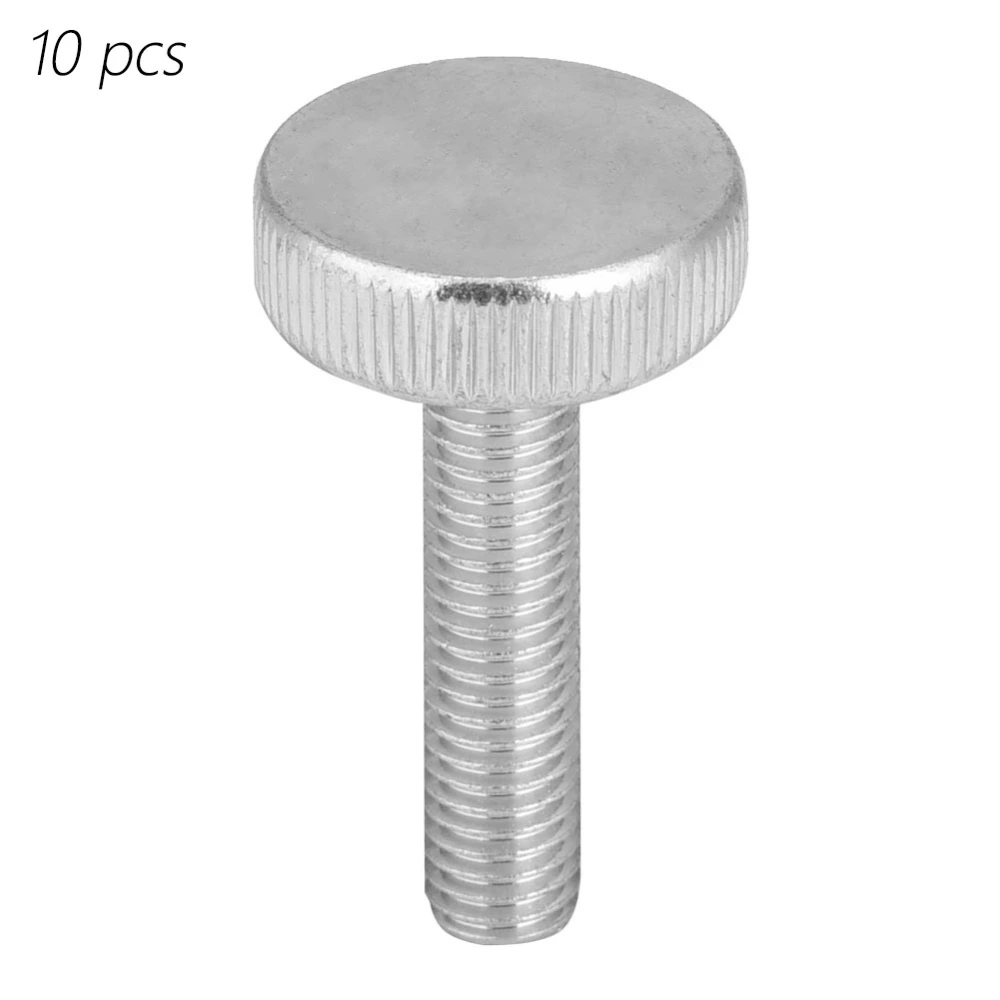 10pcs M8 Zinc Plated Carbon Steel Flat Knurled Head Bolts Thumb Screws (M8*35)