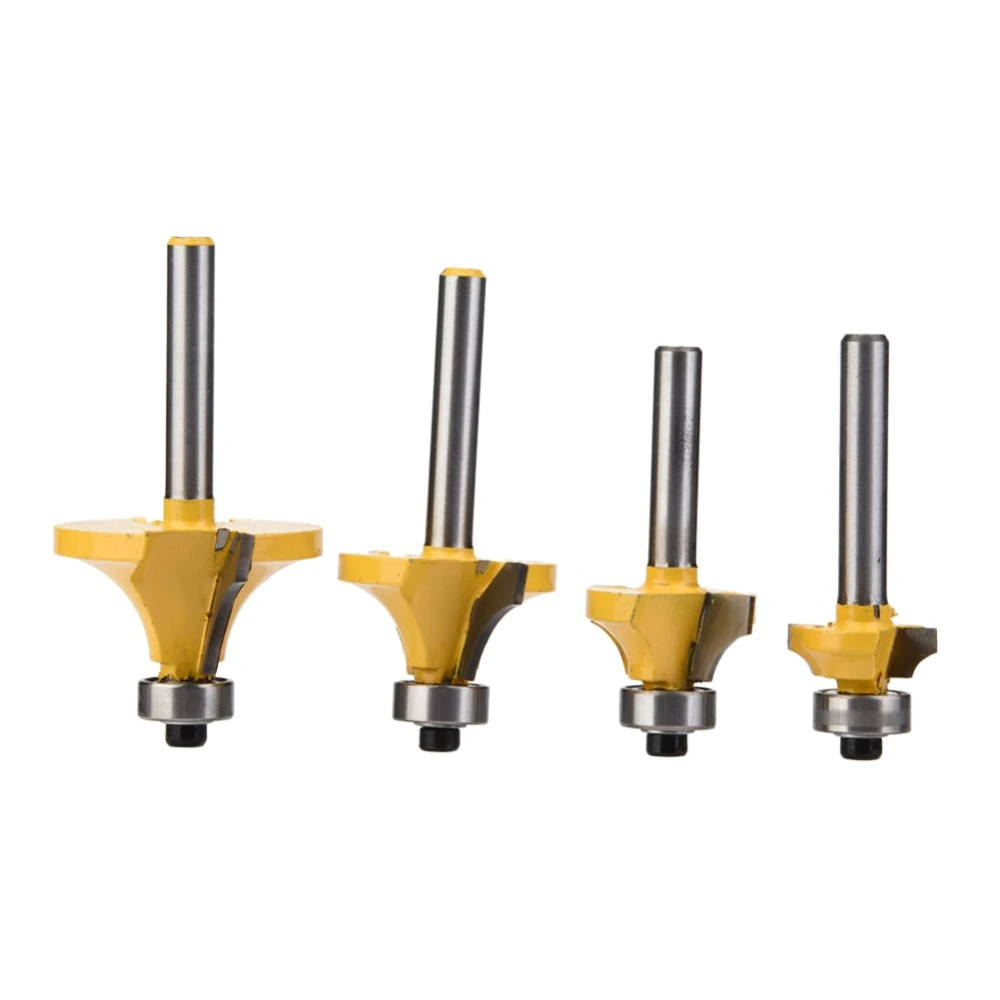 4pcs 1/2",3/8",1/4",1/8" Alloy Woodworking Milling Edging Router Bit Set