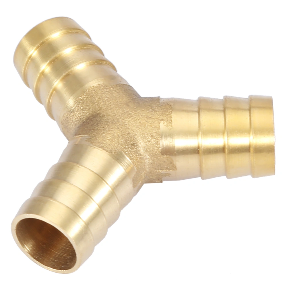 Brass Y 3-Way Hose Barbed Connector Joiner Fitting Air Water Gas OD (14mm,1pcs)