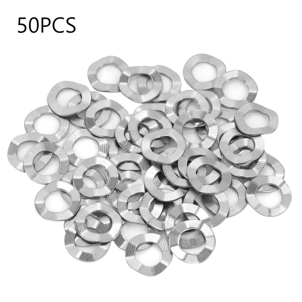 M8 50pcs Stainless Steel Wave Washer Gasket Spring Washers Lock Tools