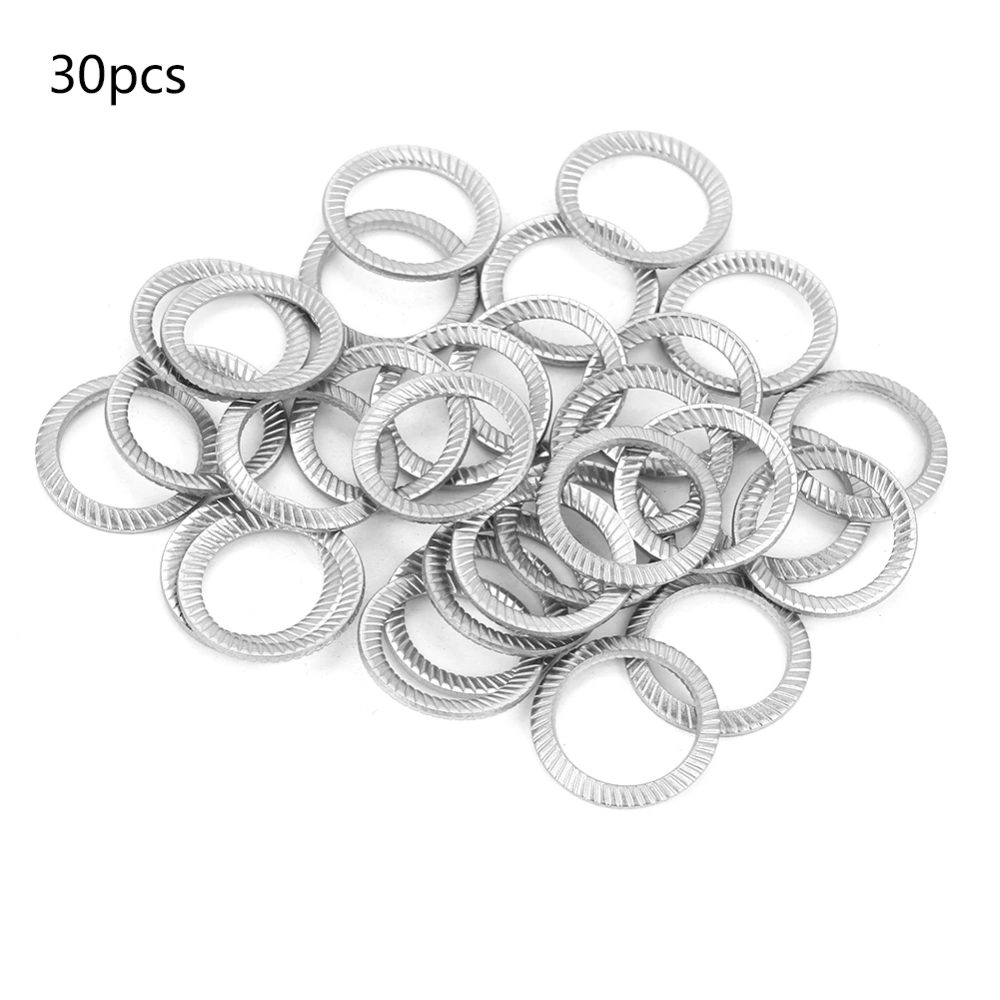 30pcs Stainless Steel Double Side Spring Locking Washer Tool Flat Set DIN9250 M10