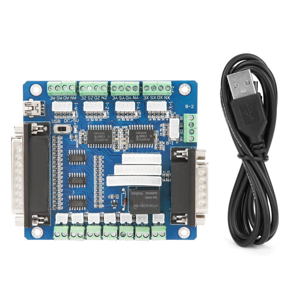 MACH3 Interface 5 Axis CNC Stepper Motor Driver Controller Breakout Board