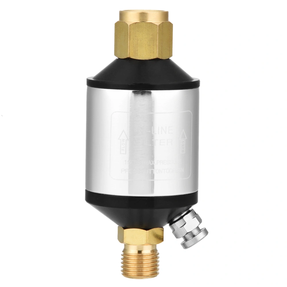 New Oil Water Separator Air Line Filter for Spray Gun Air Tools 1/4" NPT Inlet and Outlet