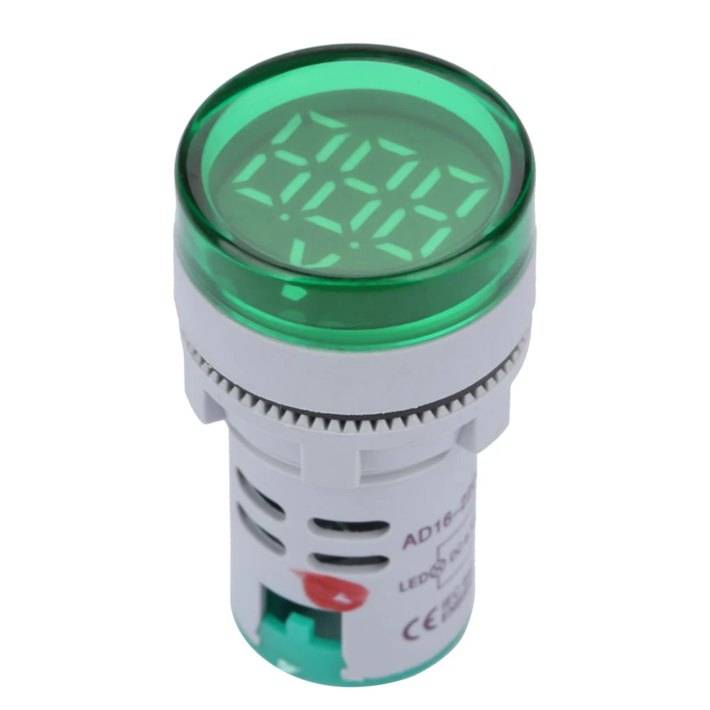 LED Voltmeter Signal Light Digital Display DC Voltage Meter Indicator Round Lamp Tester (Green)