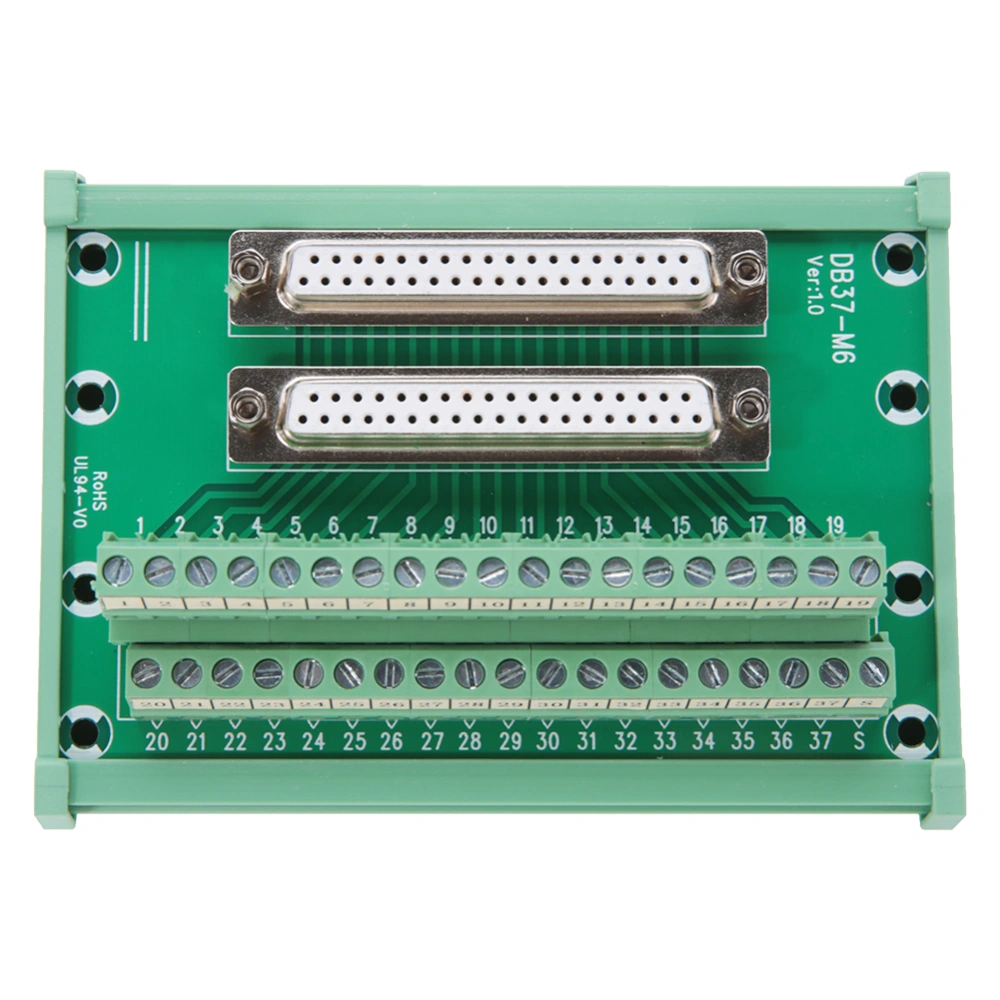 DB37-M6 Double Female Head DIN Rail Mount Interface Module Terminal Block Board Connector