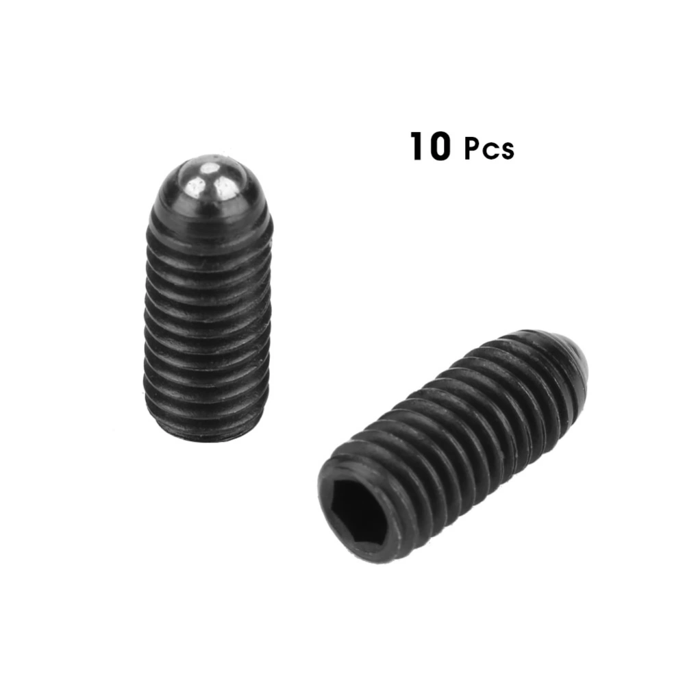 10pcs M5 Screw Thread Hex Socket Carbon Steel Ball Spring Plungers Set (M5*12)