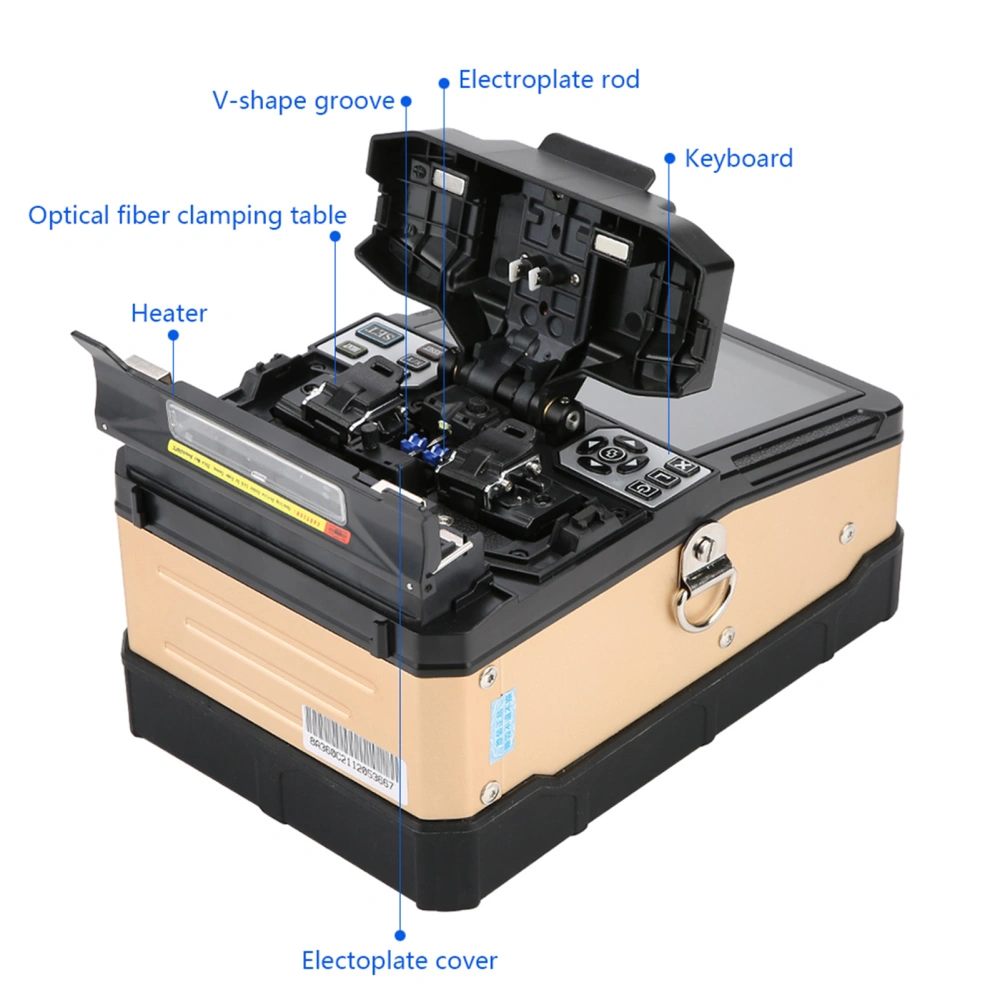 FS-60C Fiber Optic Welding Splicing Machine Optical Fiber Fusion Splicer 100-240V(US plug)