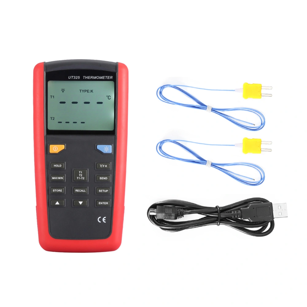 UT325 LCD Display Contact Type Digital Thermometer with K Type Temperature Probe