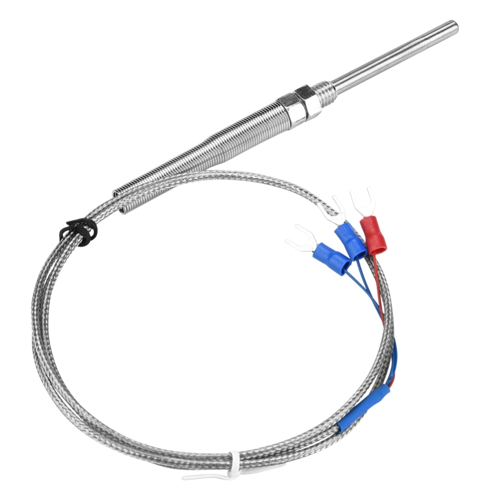 M8 Thread PT100 Platinum Resistor Thermocouple 50mm Probe Temperature Sensor Wire 0-400℃ (1 m)