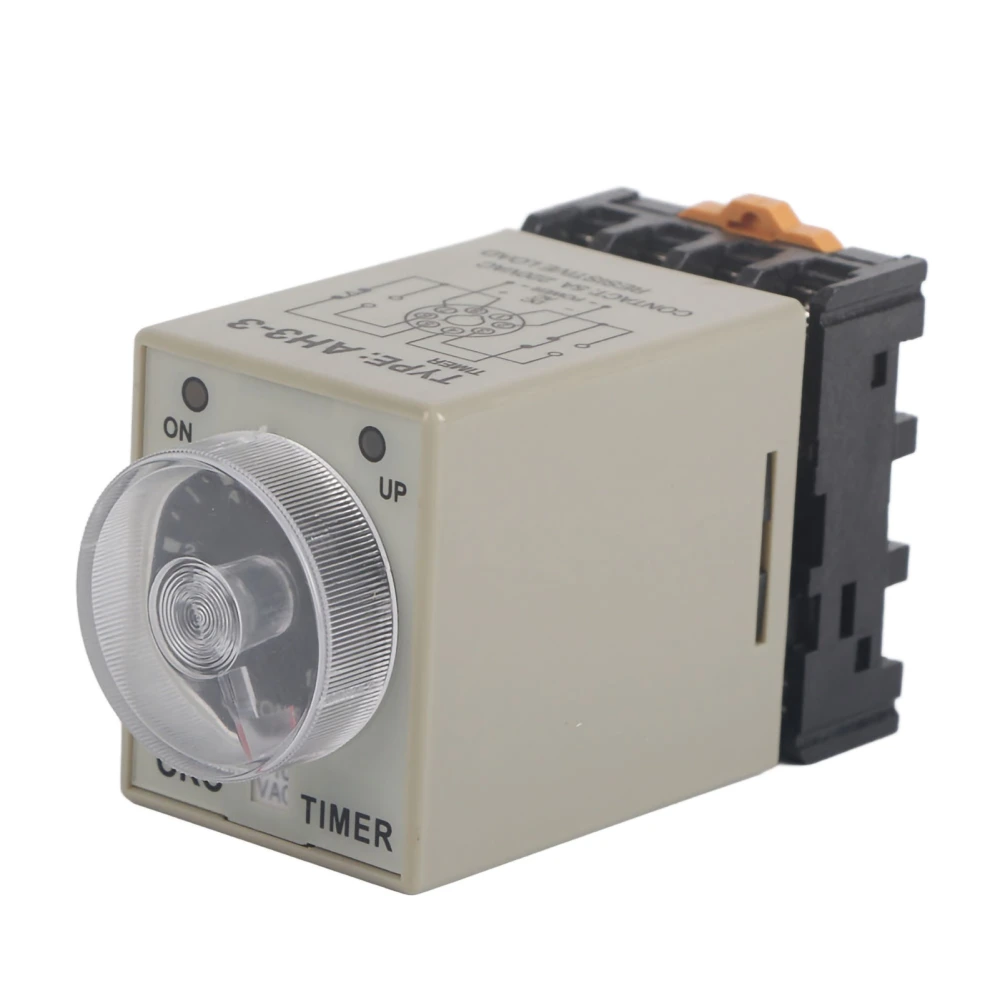 0-10 Seconds Knob Control Timer Relay Delay ON Time Relay with Base AC 110V