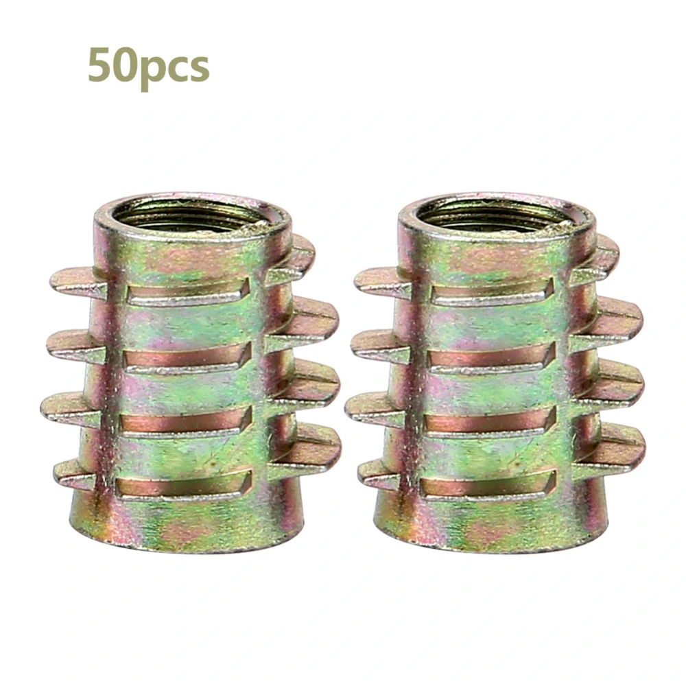 Alloy Furniture Hex Drive Unhead Nut Threaded For Wood Insert(8*15mm 50pcs)