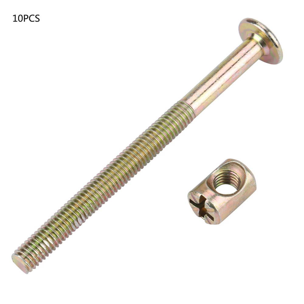 10pcs High Quality Carbon Steel Color Zinc Plated Hex Flat Head Screw Hammer Head Nut (6 * 70mm)