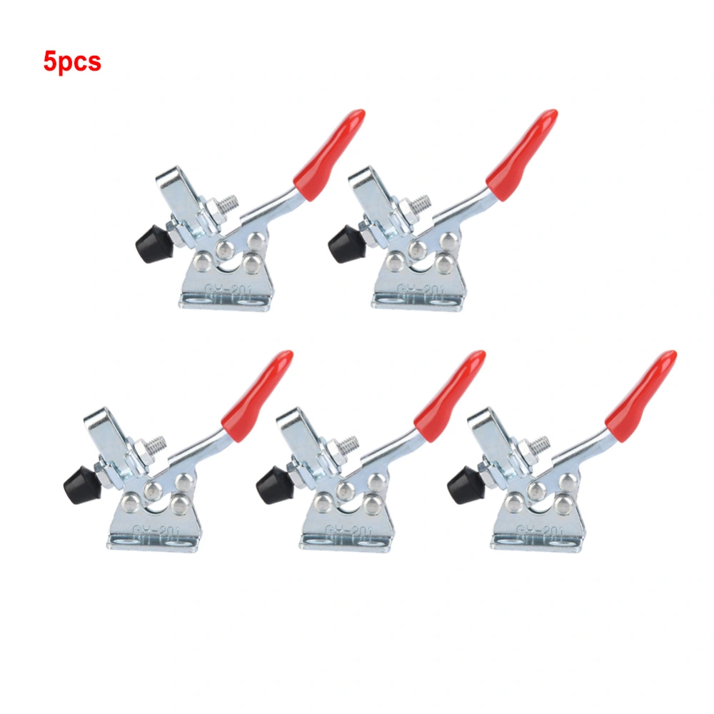 5Pcs Iron Galvanized Quick Fixed Vertical Type Hand Holding Capacity Toggle Clamp