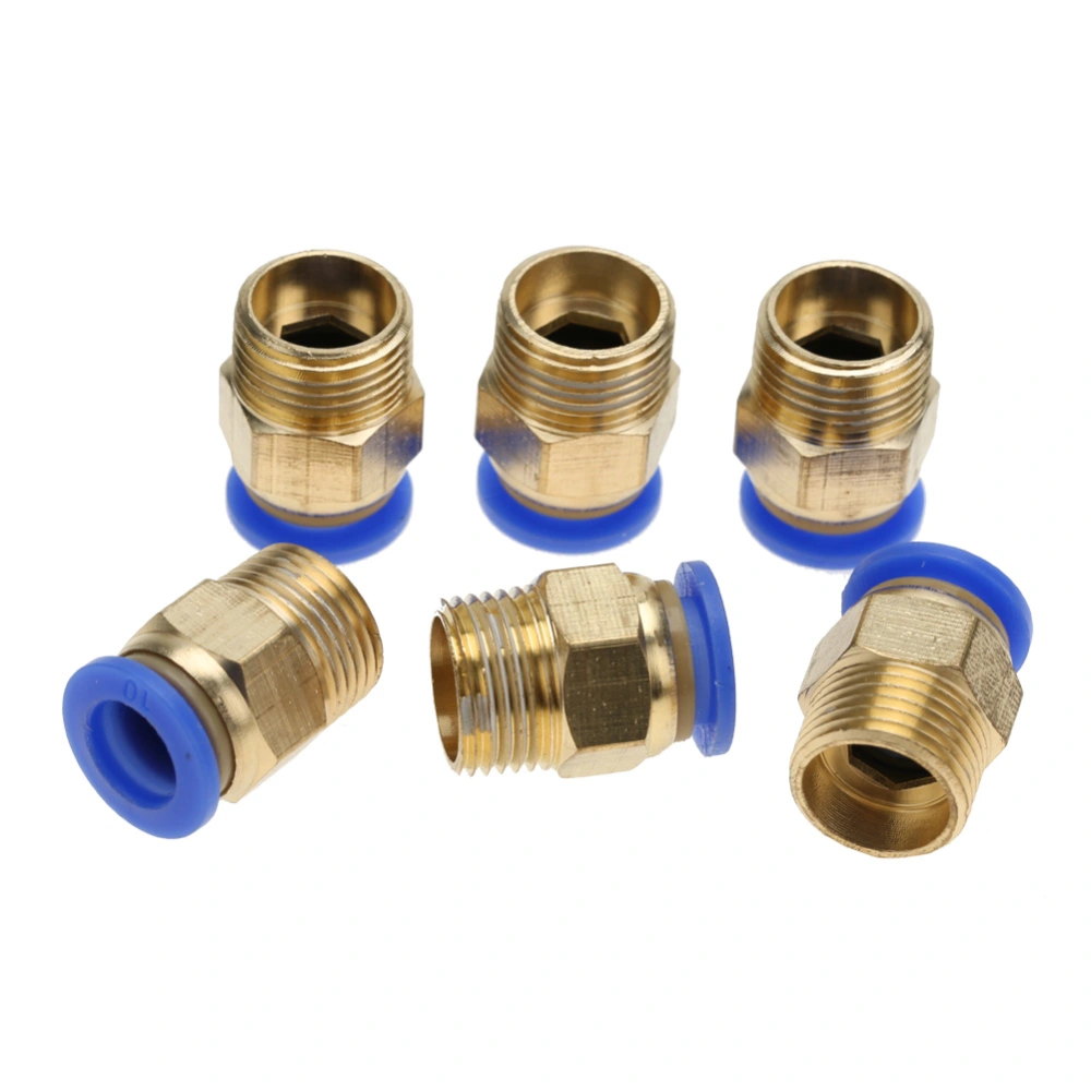 8mm Air Pipe Pneumatic Push In Fittings Male Thread Straight Quick Connector (PC8-3 6pcs)