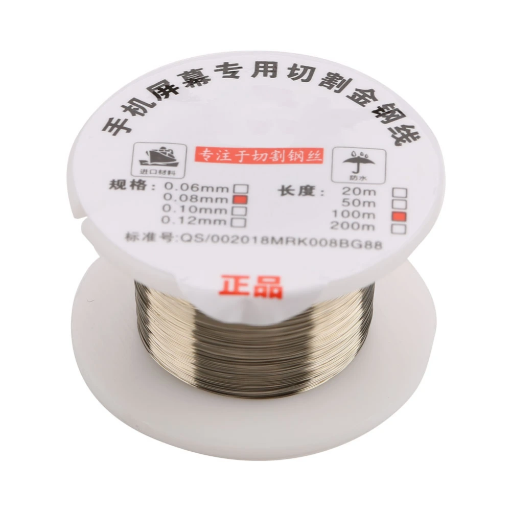 100m Molybdenum Cutting Wire Line for LCD Display Screen Separator Repair (0.08mm*100m)