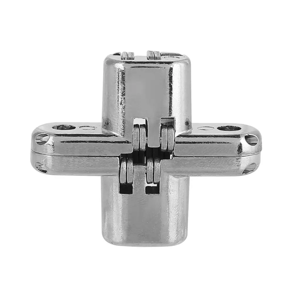 Zinc Alloy Hidden Hinges Invisible Concealed Cross Door Hinge Bearing Silver (S)