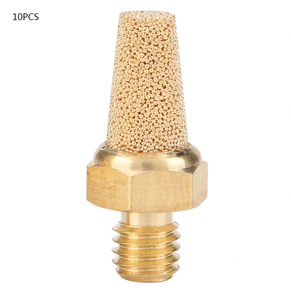 Male Thread Brass Air Pneumatic Noise Reducer Filter Exhaust Muffler (M5, 10pcs)