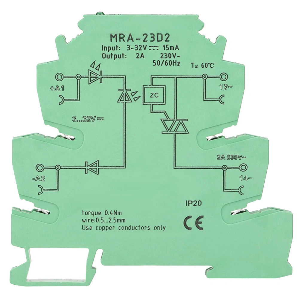 MRa 23D2 Ultra Thin 6.2mm Solid State Relay Module Input 3-32VDC