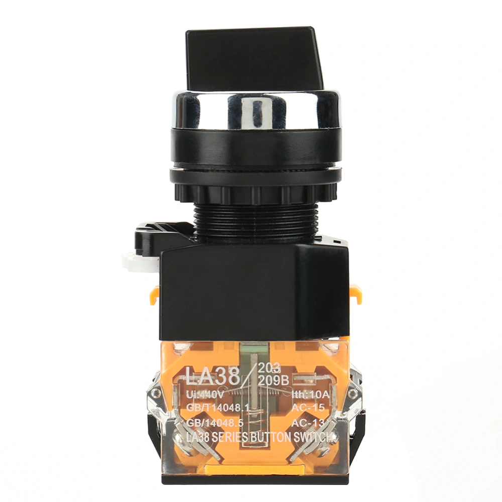 22mm 2 Position Auto Reset Selector Momentary Rotary Switch LA38‑11X22