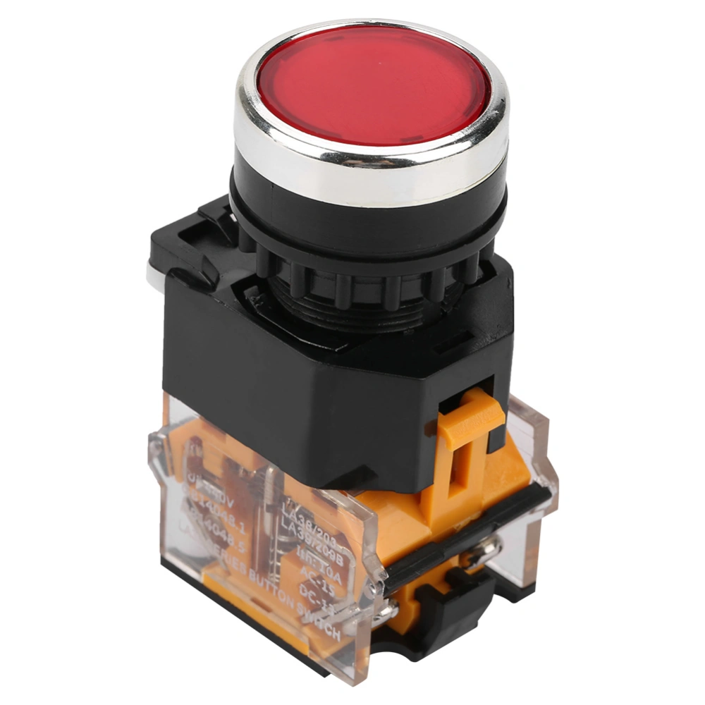 Self Locking Flat Head Red Push Button Switch LA38-11BNZS(LA38-11S)