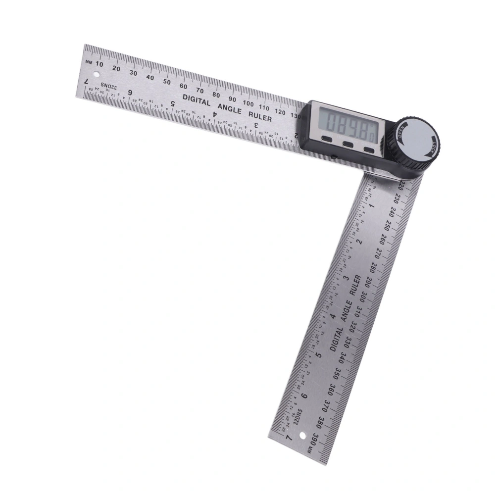 10‑390mm Stainless Steel Electronic Protractor Digital Goniometer Angle Finder Miter Gauge Ruler