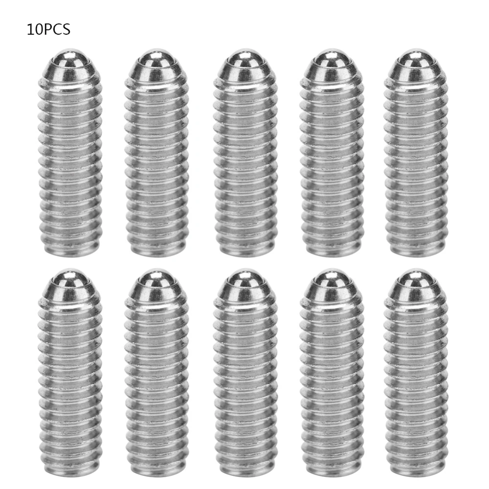 Steel Spring Ball Plunger Hex Bolt Socket Fixing Screws Positioning Bead (M10*25, 10pcs)