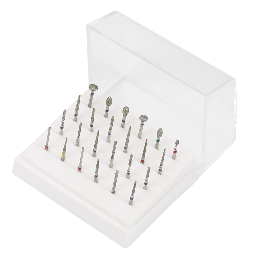 24pcs/set FG 1.6mm Dental Cutting Burs for Porcelain Shouldered Abutment Polishing