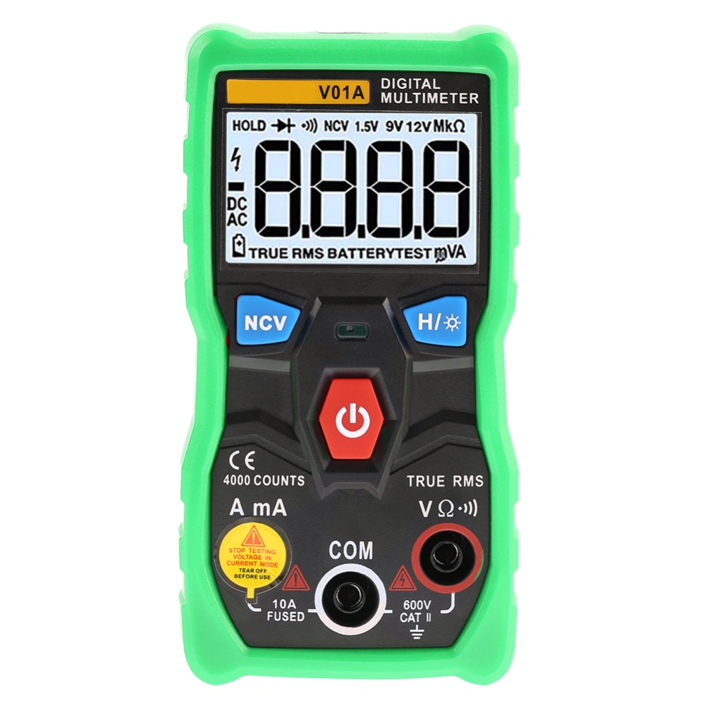 ANENG V01A Auto Range True RMS Digital Multimeter AC/DC Current Voltage Ohm Tester (Green)