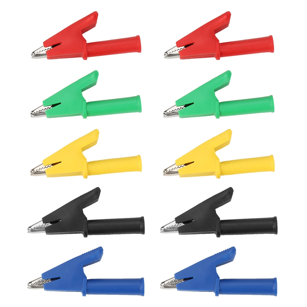 10pcs /set P2002 20A 5 Colors 4mm Banana Jack Crocodile Safety Test Clip For Multimeter 380V