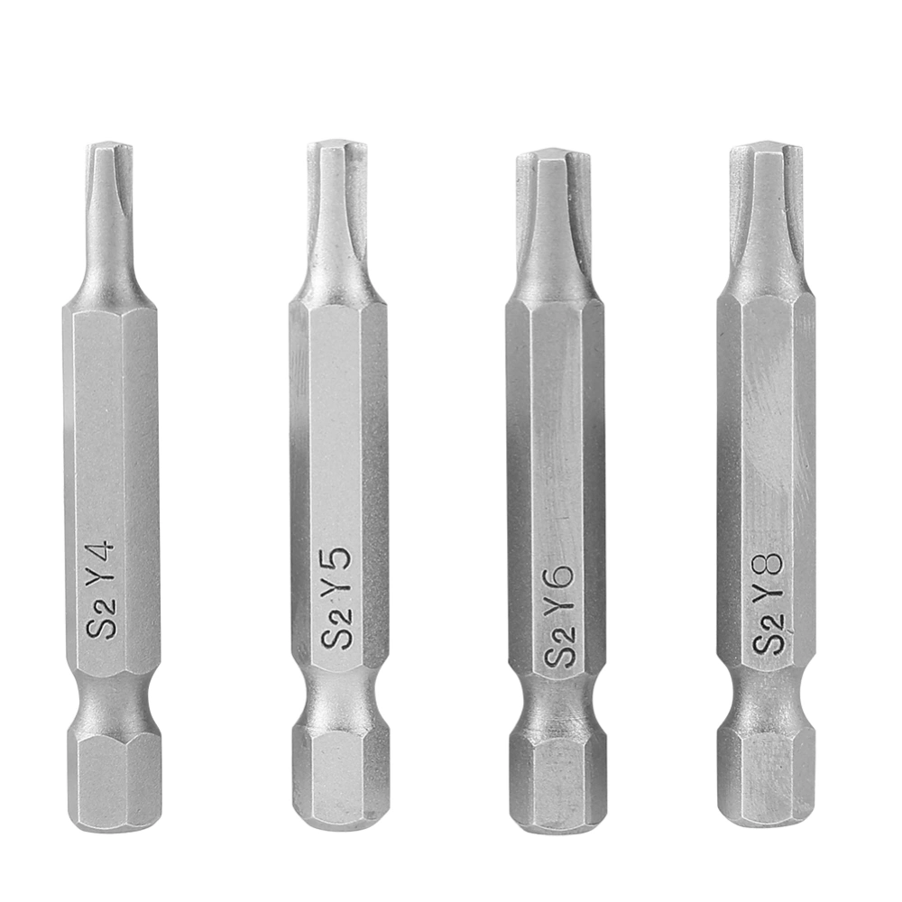 4Pcs Triangle shaped Y Type 1/4 Hex Shaft Magnetic Screwdriver Screw Tool