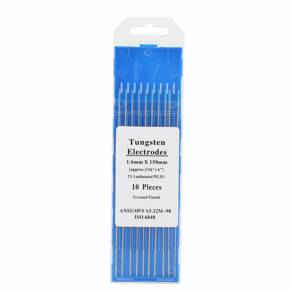 10pcs box WL20 Tungsten Electrode Professional Tig Rod 2.0% Lanthanated (1.6mm*150mm)