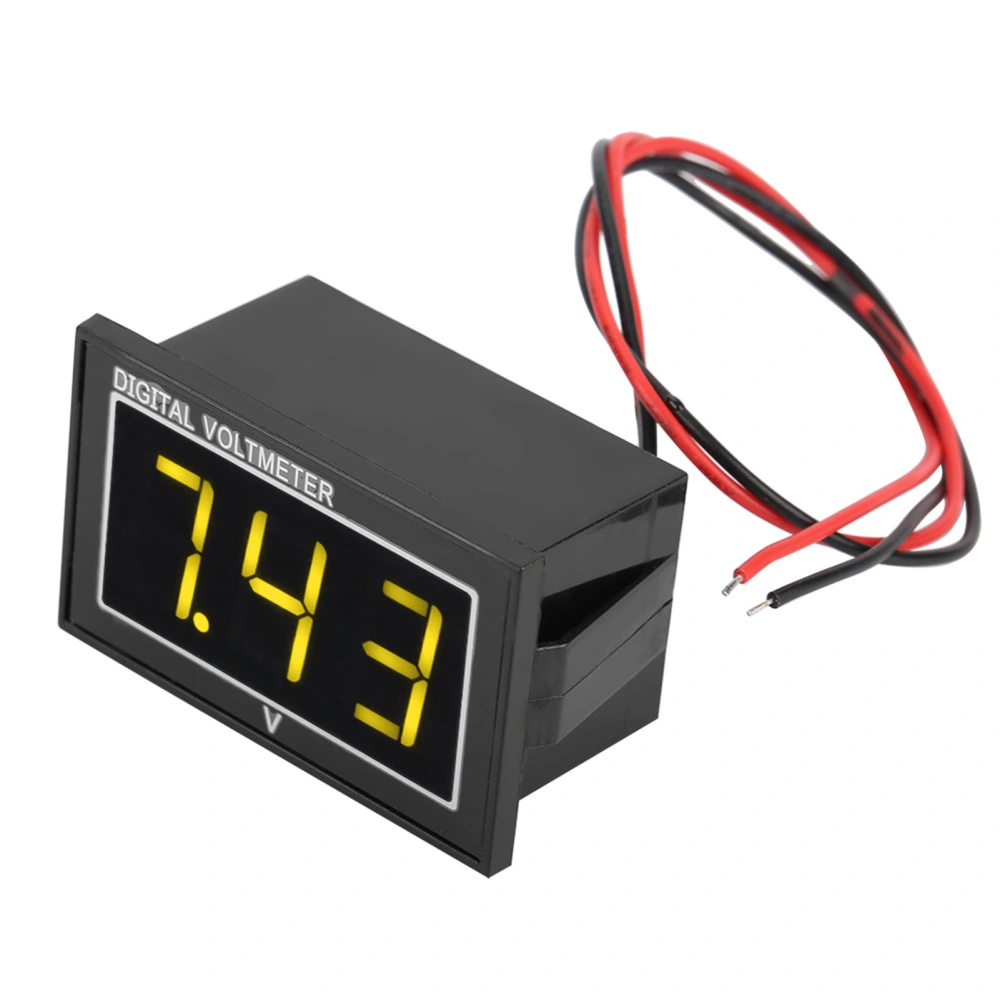 1pc Digital 0.56″ LED Display Waterproof Voltmeter DC Voltage Meter Panel (2.5-30V, Yellow)