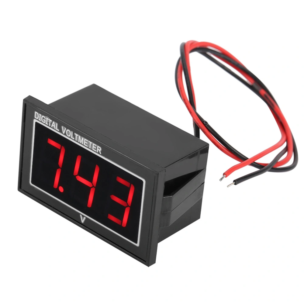 1pc Digital 0.56″ LED Display Waterproof Voltmeter DC Voltage Meter Panel (5-130V, Red)