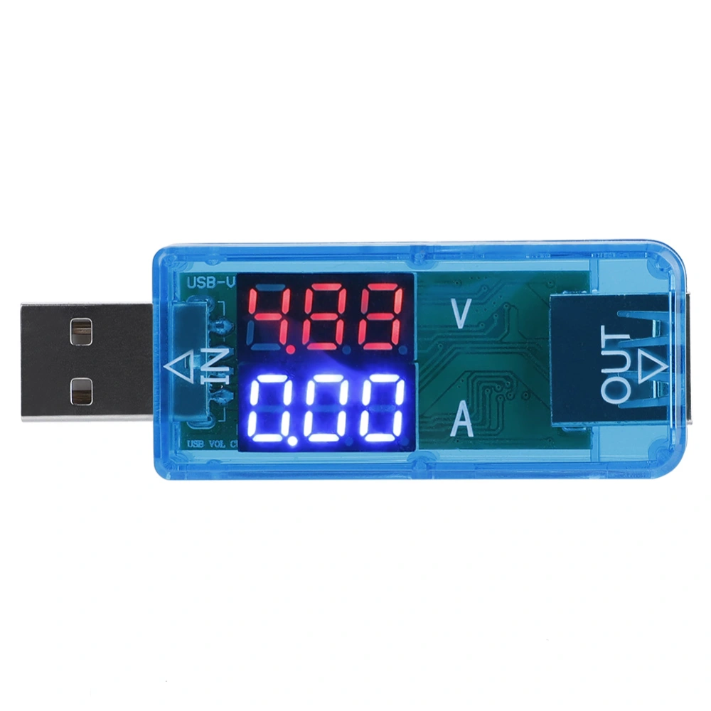 USB Color LCD Voltmeter Ammeter Current Meter Multimeter Charger USB Tester (Blue)