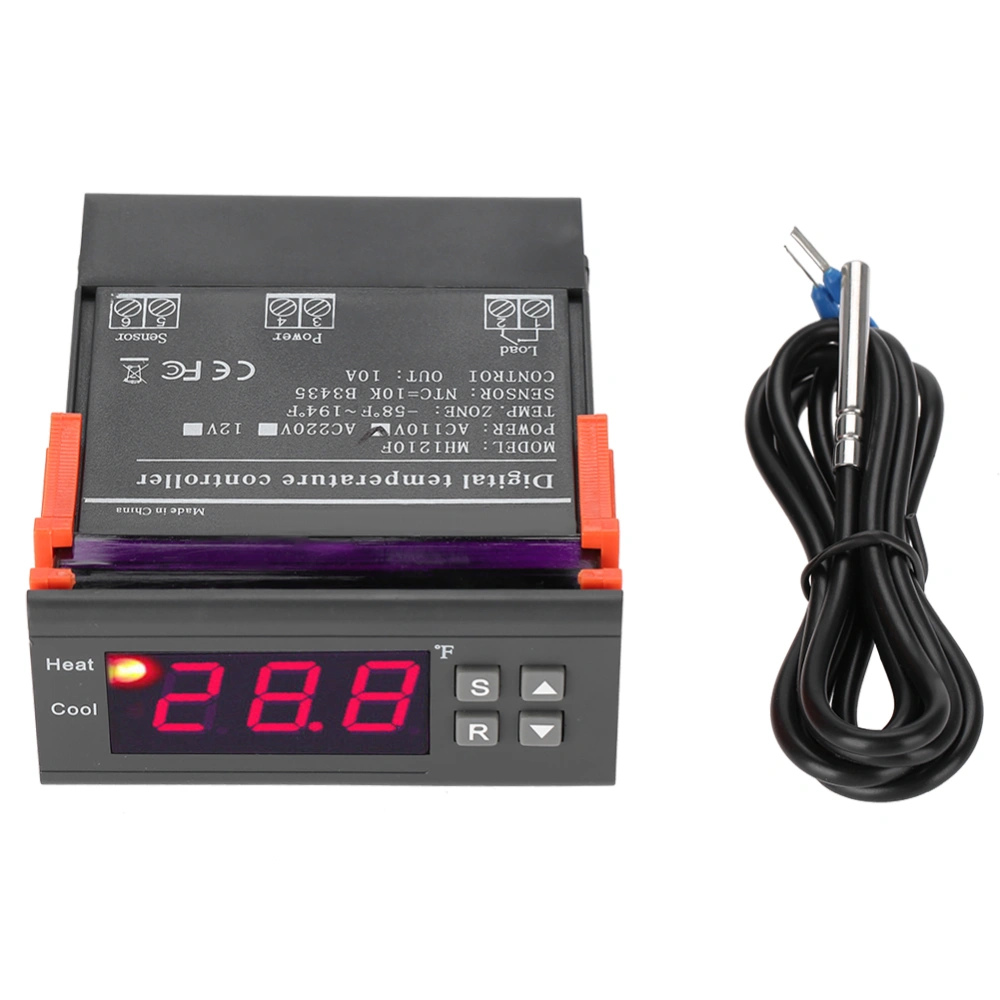 MH1210F Digital Temperature Control Controller Thermostat -58~194℉ Fahrenheit Sensor AC110V