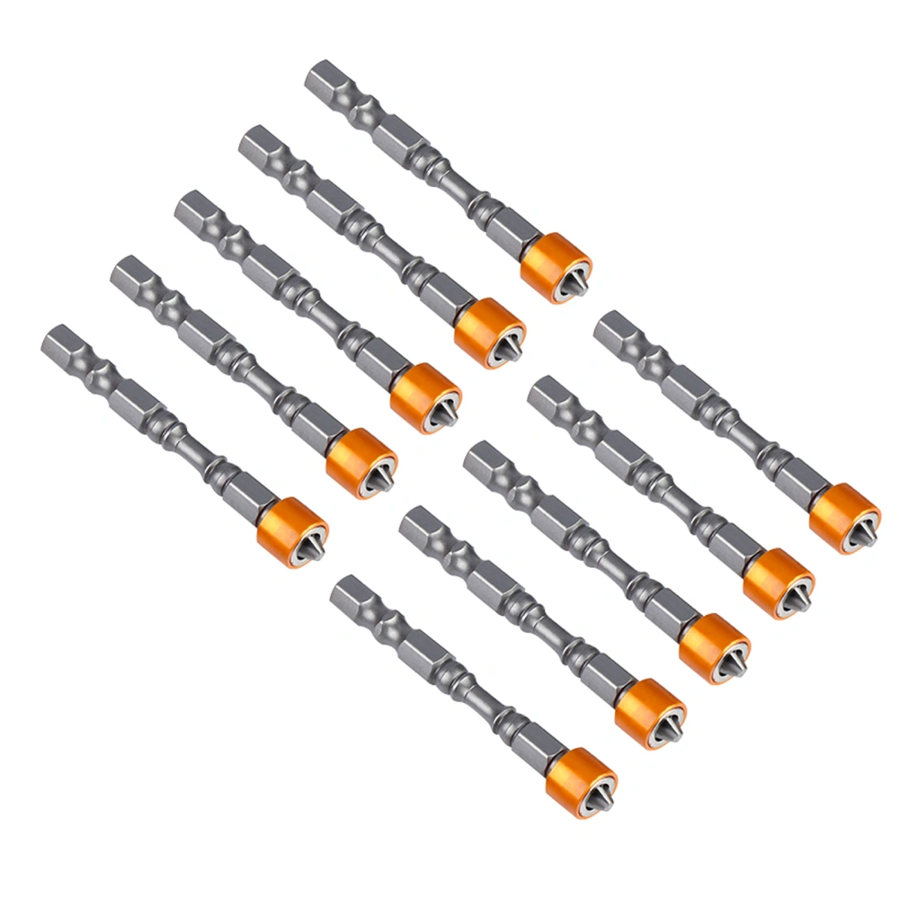 10Pcs 65mm PH2 Hex Shank Magnetic Anti Slip Screwdriver Bits Set for Plasterboard Drywall Screw