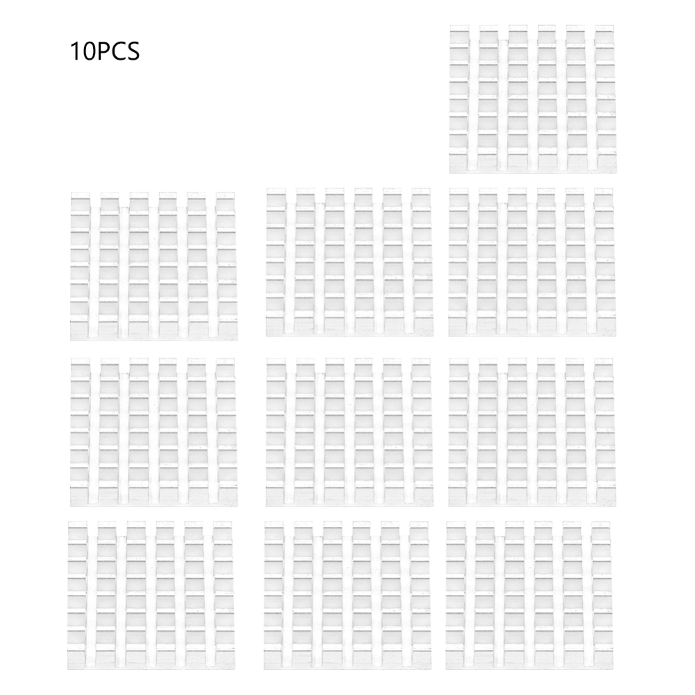 10Pcs P2505 White Aluminum Cooling Fin Heatsink Chip Heat Sink Cooler