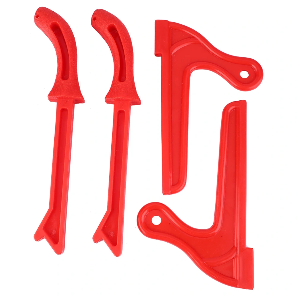 4Pcs Safety Plastic Woodworking Protective Hand Saw Push Sticks Tool For Carpentry(Red)