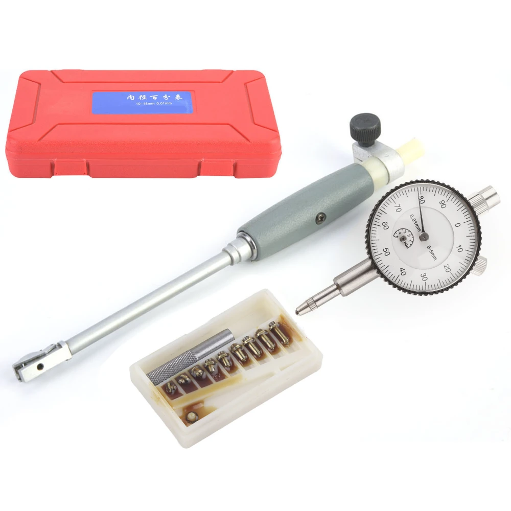 Dial Bore Gauge 10-18mm Inner Diameter Indicator Engine Cylinder Measuring Tool 0.01 Accuracy