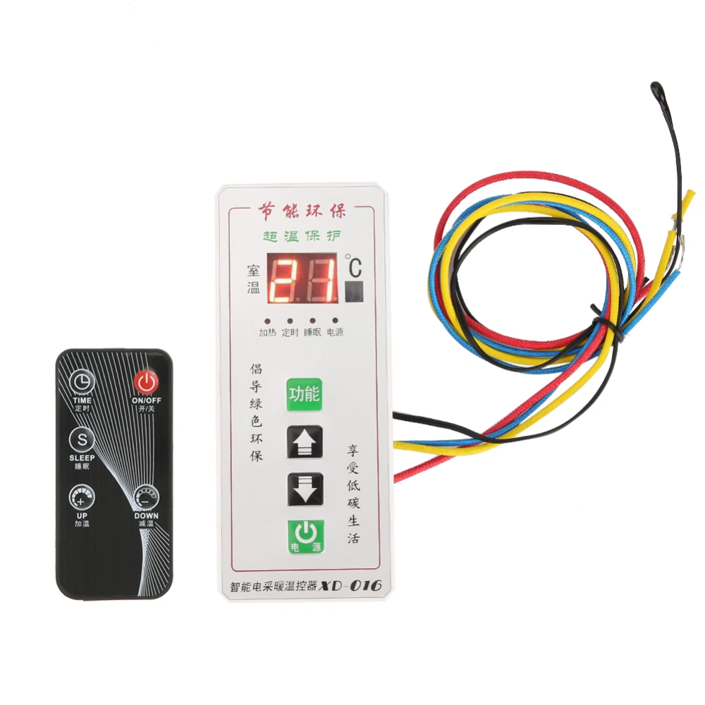 220V/16A Embedded Thermostat Controller Electric Heaters Digital Temperature Controller(White)