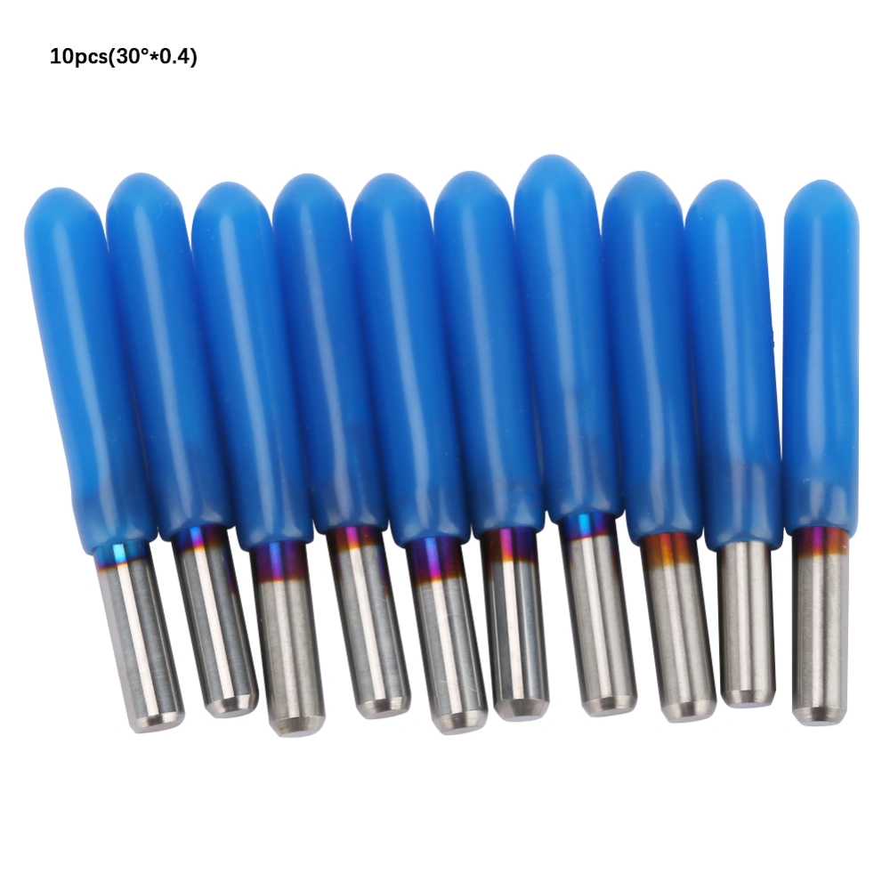 10pcs 3.175 Premium Quality Tungsten Steel PCB Engraving Bit CNC Router Tool (30°*0.4）